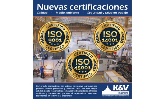 Nuevas Certificaciones ISO9001 ISO14001 ISO45001
